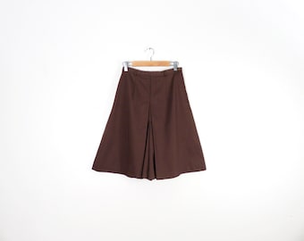 Vintage 60s/70s Brown Pleated High Waisted Shorts Size S