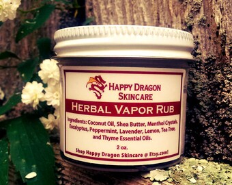Menthol Rub | Vapor Rub | Herbal Chest rub | Sinus Relief | Cold Remedies | Allergy Balm | Runny Nose | Congestion | Happy Dragon Skincare