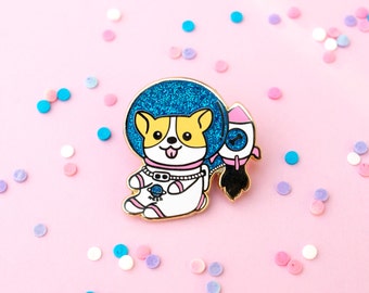 Space Corgi Pin, Enamel Pin, Lapel Pin, Pins, Welsh Corgi, Space Pin, Cute Pins, Dog Pin, Corgi Pins, Corgi, Gift for dog lover, corgi lover
