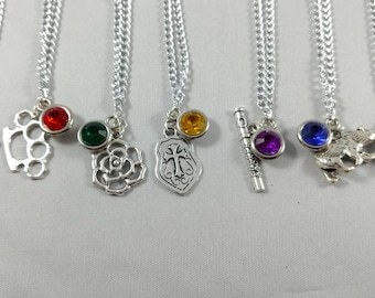 Critical Role Character Inspired Mini Jewel & Charm Necklaces - Vox Machina - Vex, Vax, Pike, Percy, Keyleth, Scanlan, Grog