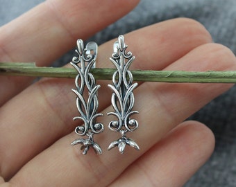 Leverback Earrings Brass Sterling Silver 1 pair, 925 Sterling Silver Leverback Earring, Silver Tone Earring Clasp, Brass Earrings Components