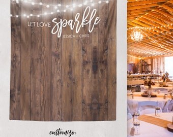 Rustic Wedding, Wood Backdrop, Custom Tapestry, Dessert Table, Engagement Tapestry, Wedding Backdrop, Wedding Wall // W-G22-TP MAR1 AA3