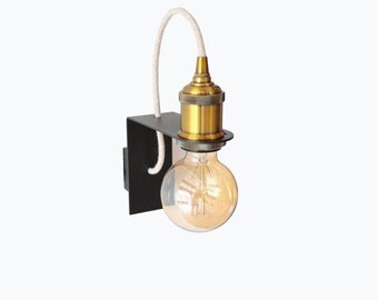 Minimal Industrial Wall Sconce Lighting Black Minimalist Wall Light Hanging Lamp Modern Black Wall Lamp Edison