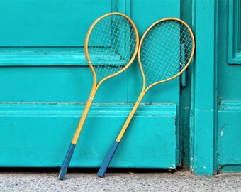 Badminton Racquets - Old Badminton Rackets - Wooden Badminton Rackets - Small Vintage Rackets - Wall Decor - Sports Decor - Retro Sports