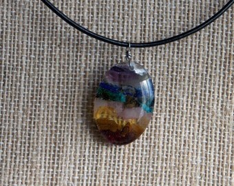 Chakra Necklace Chakra Jewelry Energy Necklace Healing Necklace Real Stone Chips Rainbow Yoga Necklace Yoga Jewelry Garnet Quartz Amethyst