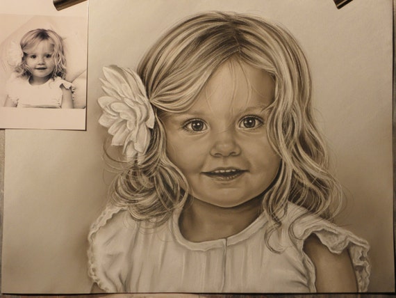 Custom Portrait in sepia of beautiful girl from by IvaARTStudio