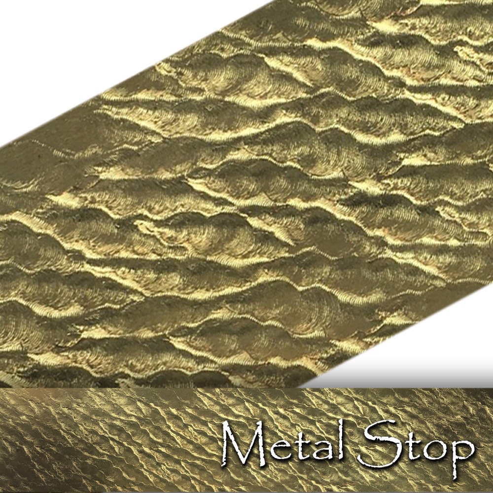 Textured Brass Wavy Ripples Pattern 24 gauge Sheet Metal