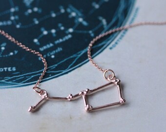 Ursa Major Constellation Necklace, Constellation Necklace, Rose gold vermeil, Celestial jewellery