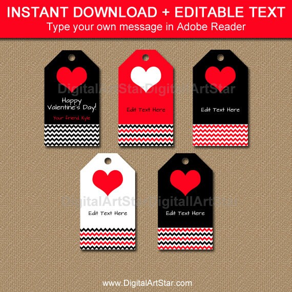 Printable Valentines Day Gift Tags School Valentine Tags