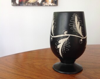 Beswick Ware vase by Albert Hallam - mid century handpainted - ceramic.