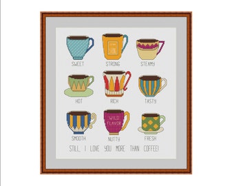 Coffee Cross Stitch Coffee Cup Cross Stitch Silhouette Cross