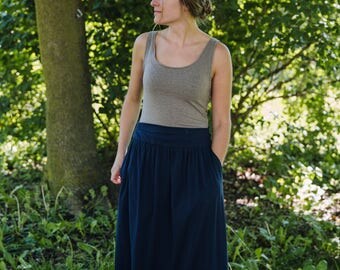 Womens Jersey Knit Cotton Maxi Skirt - Made to Order -Handmade in the USA - Mason Maxi