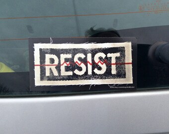 Resist,Resist bumper sticker,political patch,college decor,antifa,resist magnet,dorm decor,magnetic bumper sticker,vinyl magnet,anti Trump
