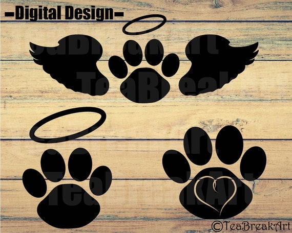 Download Memorial Pet Paw Monogram Digital Cutting Files ClipArt svg