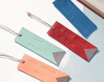 Personalised Bookmark, Handmade Leather Book mark, Gift For Him, Gift For Her, Unique Book Mark, Custom Leather Bookmarks, FREE UK Delivery