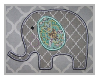 Elephant Applique Design #2 - 9 Sizes PES DST JEF 10 Formats - Machine Embroidery Elephant Applique Design - Instant Download Files