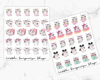 Kawaii Busy Kitty Stickers