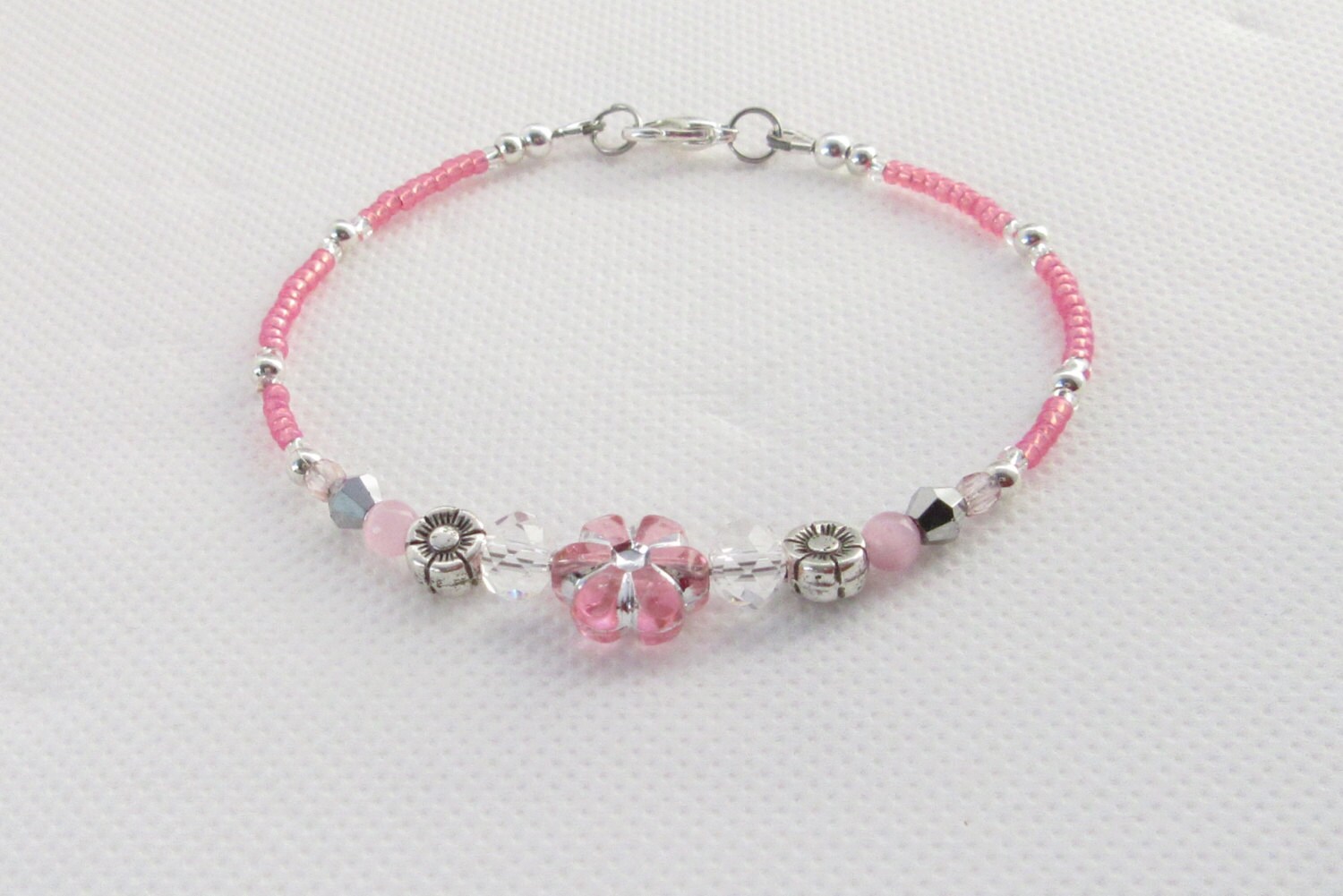 Pink Girls Ankle Bracelet Flower Anklet Children's