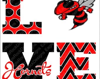 Love Hornets| SVG| DXF| EPS| Png| Cut File| Hornets| Mascot| Mom| Cheer| Football| Basketball| Silhouette| Cricut| Vector| Instant Download