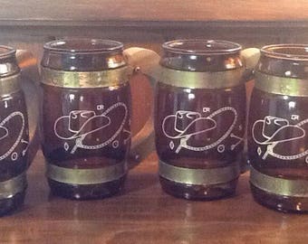 Vintage, Siesta Ware, Cowboy, Rodeo Mugs, Lariate, Hat, ranch brand