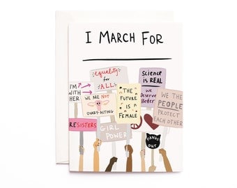 Women's March: I March For ______ Cards, Profits Donated to Planned Parenthood