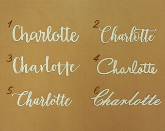 Laser cut place names made from plywood - set of 10 table names