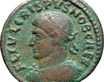 317 - 326 A.D. Roman Empire Crispus Coin AE3 Thessalonica Mint