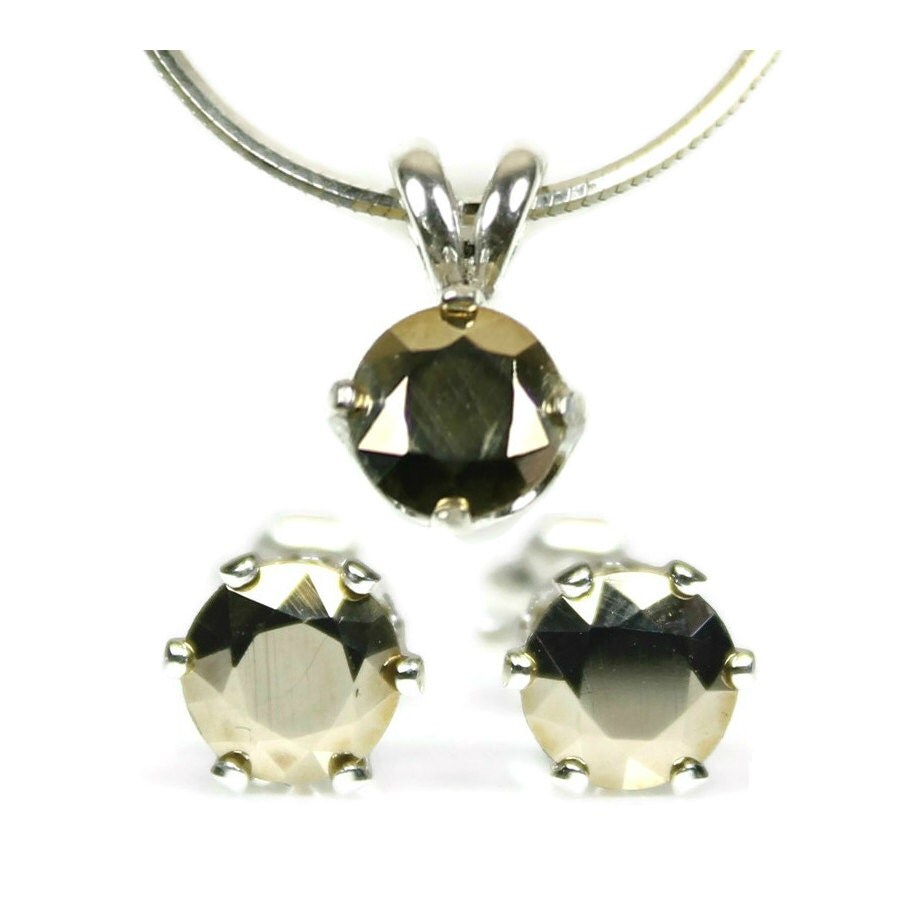 Bronze Jewelry Set Earrings and Necklace 925 Sterling Silver