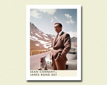 BUY 2 GET 1 FREE James Bond Sean Connery Print - James Bond Boster 007 Poster Retro Movie Poster Wall Decor Poster Old Movie Print Gift bp