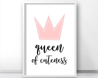 Crown Nursery Print, Girl Nursery Art, Instant Download Printable Nursery Art, Baby Girl Decor, Nursery Wall Art, Girls Room Art, Baby Print