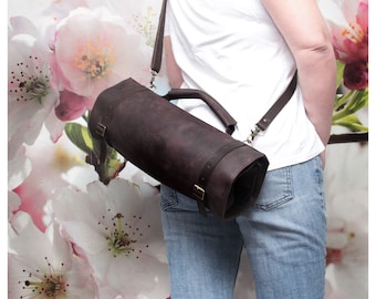 Genuine Leather Royal Knife roll. Chef knife roll. Large Knives Storage Bag . Tool Roll. Knives Roll. 6&1.