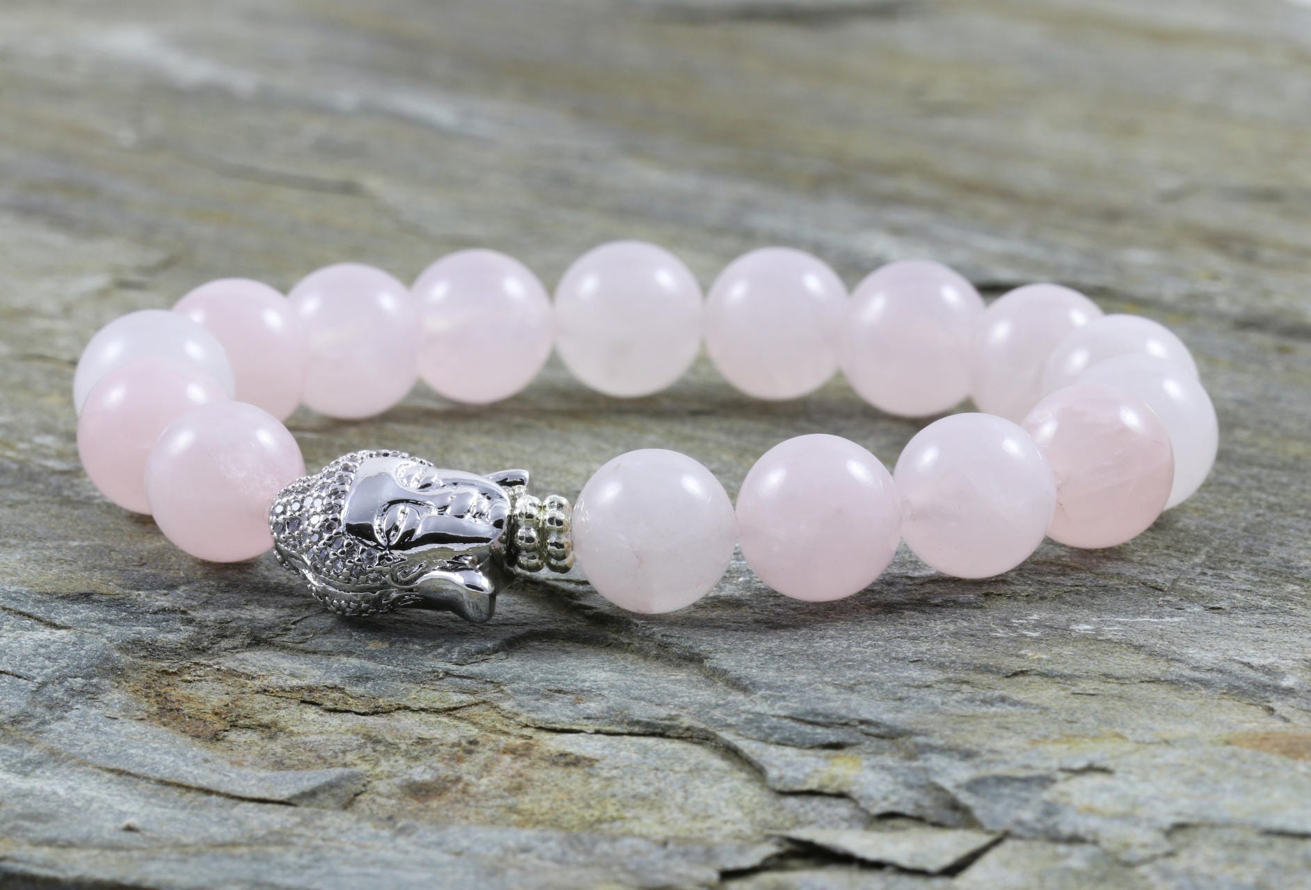 10mm Rose Quartz Bracelet A Grade Womens Yoga Bracelet