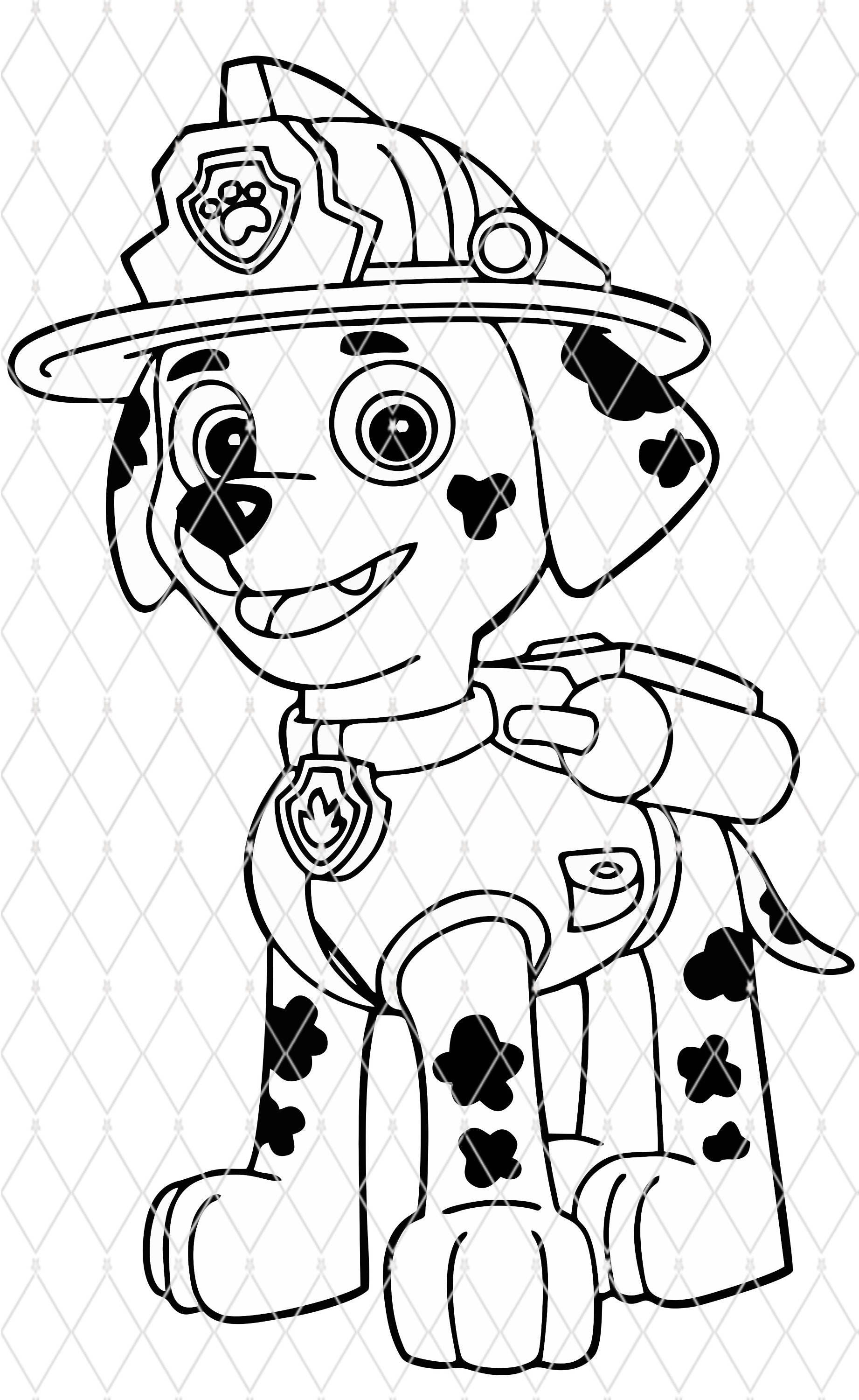 Marshall Paw Patrol Silhouette Cricut Cut File SVG