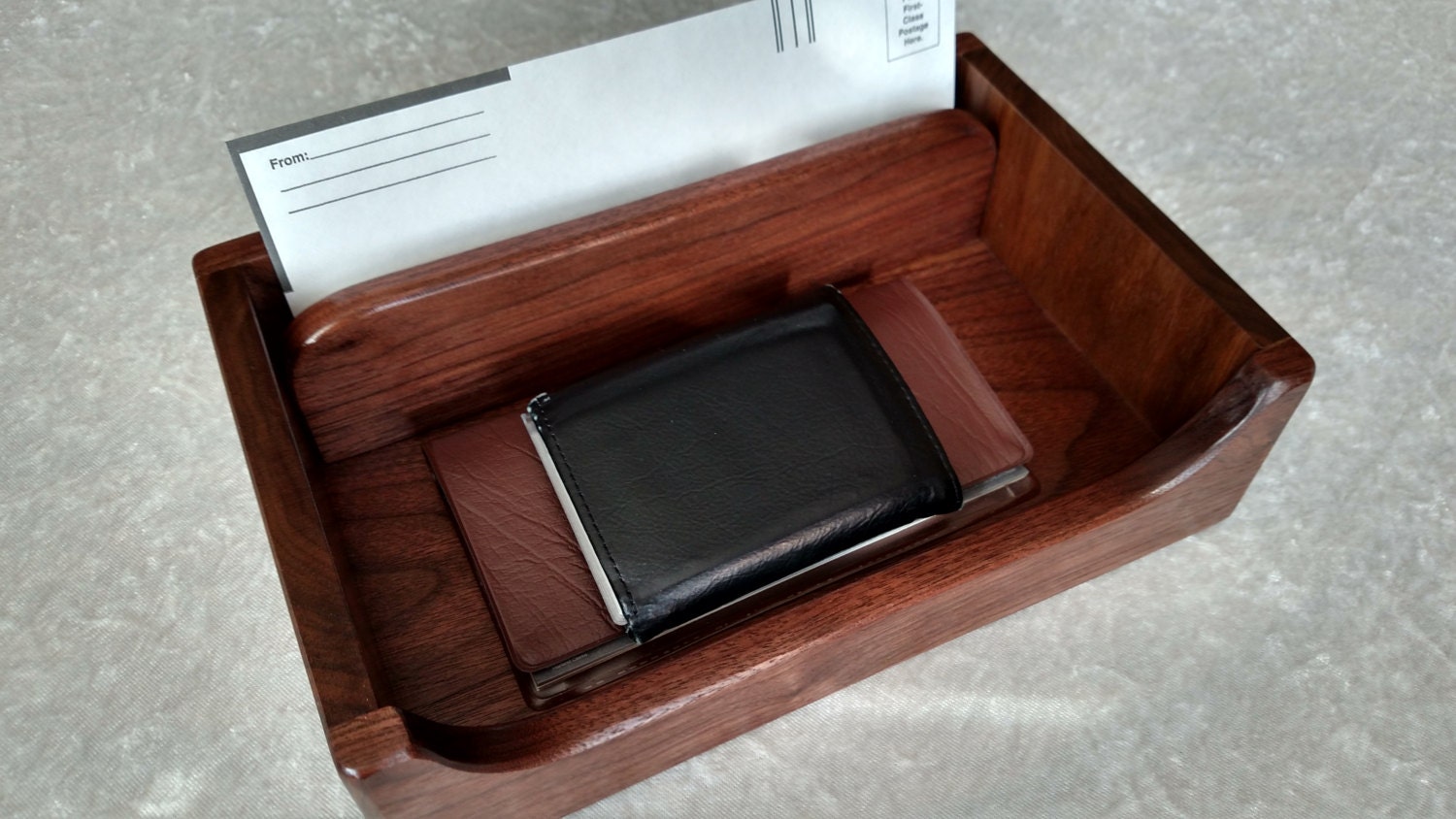 Valet Tray Desk Tray Desk Organizer Phone Tray by SkunkWoodworking