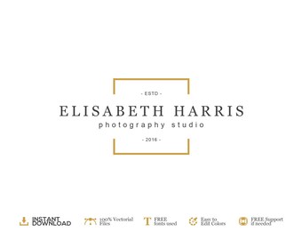 INSTANT DOWNLOAD - DIY Logo - Premade Logo Template. Do It Yourself Premade Logo Design. Custom Logo. Elegant Logo. Photograpy Logo Design.
