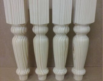 Genuine hand turned hard pine coffee table or bench legs
