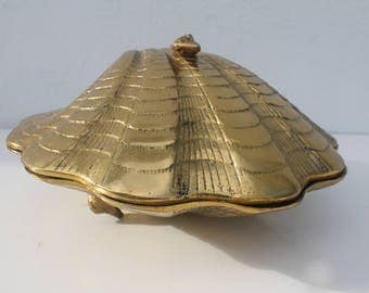 Vintage Brass Shell Box.