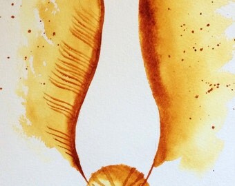 Modern Watercolor, The Golden Snitch, the Snitch, Harry Potter, Art Digital download, ready to print