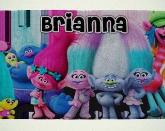 Personalized Troll Beach Towel kids towels Pool party gift Troll pool party towel Troll gift Troll party favors Custom troll beach towel
