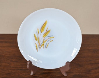 Vintage Anchor Hocking Fire King Wheat Pattern Milk Glass Dinner Plate