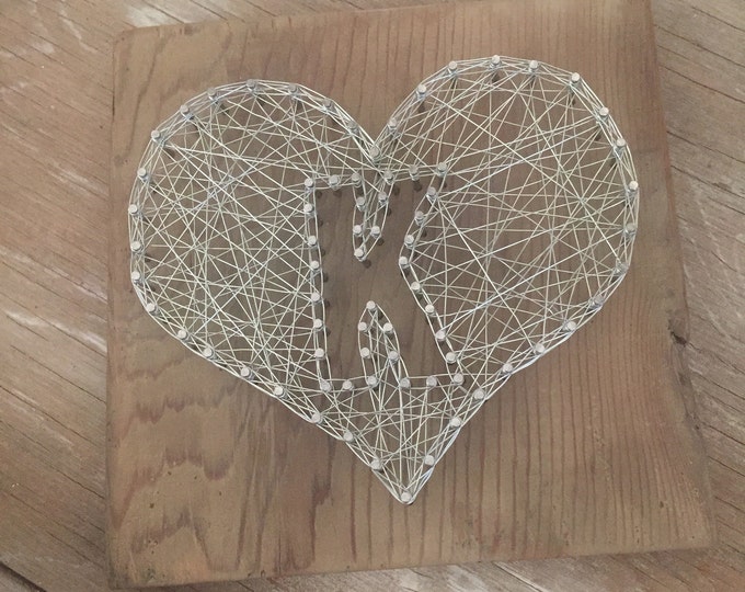 Heart with initial wire art