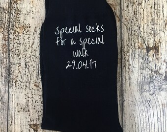 Wedding socks for father of the groom- special walk socks - gifts for dad- socks for dad- brides dads socks- brides fathers socks