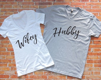 Wifey & Hubby Shirts. Honeymoon Shirts. Hubby Shirt. Wifey Tee. Wifey Shirt. Hubby Tee. Mr. and Mrs. Shirts. Wedding Shirts. Couples Shirts.