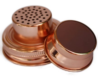 Copper Cocktail Shaker Lid for Mason Jars / Regular Mouth