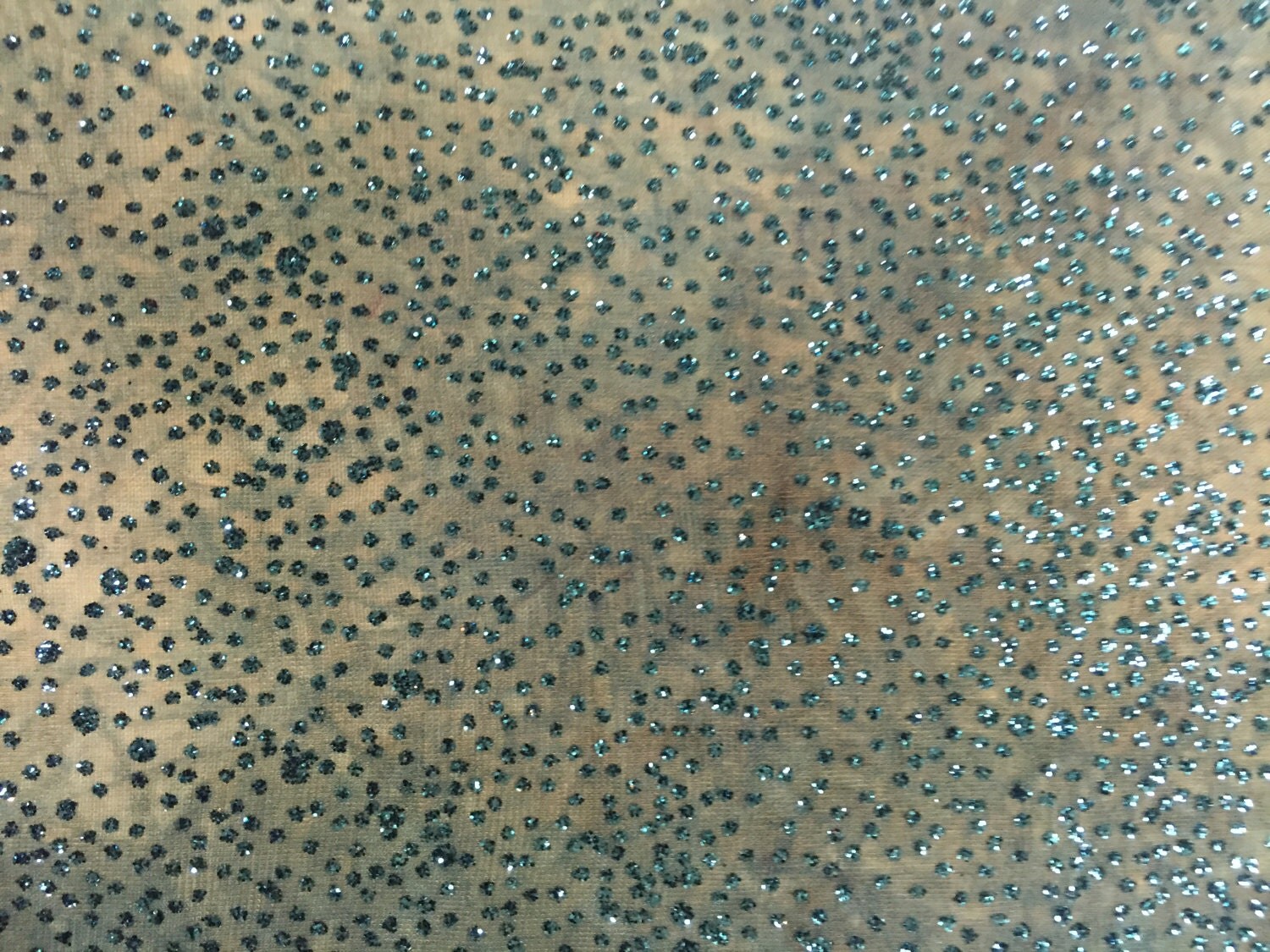 Peacock Power Mesh with Metalic Glitter Stretch Fabric by the