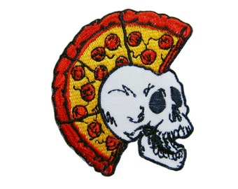 Skull Mohawk Punk Rock Biker Embroidered Applique Iron on Patch
