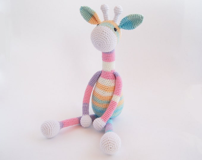 Crochet Toy - Amigurumi - Rainbow Colourful Giraffe - Animal - Handmade Doll - Stuffed Toy - Custom Color Toy - Gift for a girl boy