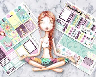 MINI Weekly Kit / Wellness Week / Planner Stickers / Fits Erin Condren Vertical & MAMBI / Glitter / Hand Drawn