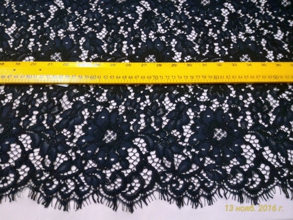 Black lace fabric, french lace, embroidery lace, Wedding lace, lace suite, veil lace, lingerie lace Chantilly Lace