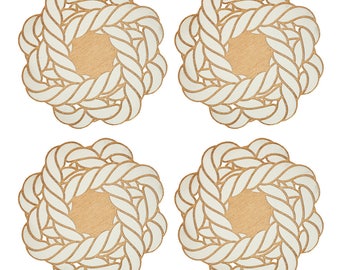 Turk's Head Knot Coasters | Nautical Coasters | Laser Cut | Made in Maine